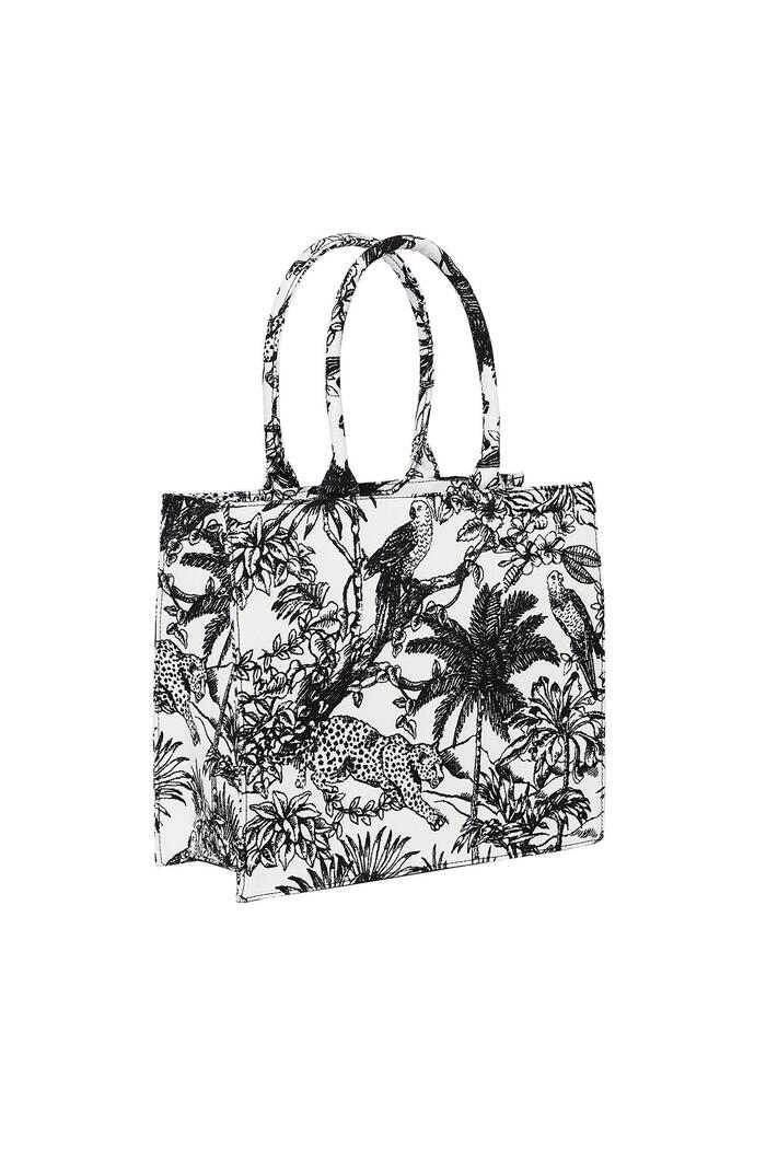 Einkaufstaschen-Dschungel Schwarz & Weiß Polyester 
